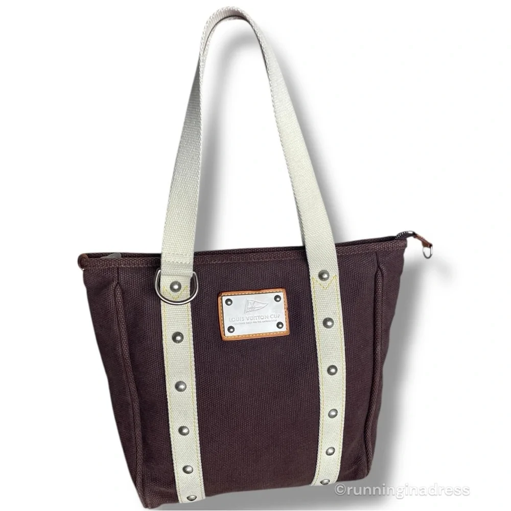Louis Vuitton Limited Edition Antigua Cabas MM Tote Bag LV Cup In Brown